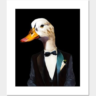 Duck in a tuxedo ready for a night on the town Posters and Art